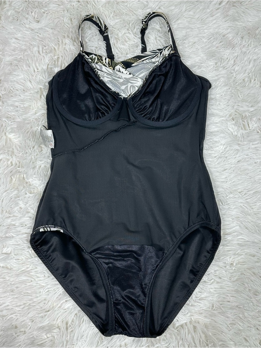 Miraclesuit Seraphina One Piece 10 Black Floral Underwire Tummy Control Swimsuit - Picture 9 of 15